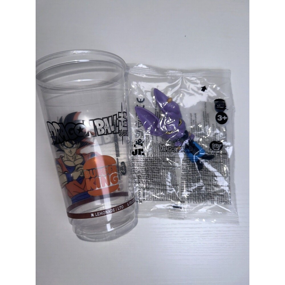2026 Burger King Dragon Ball Super Beerus Kids Toy Figure & Cup
